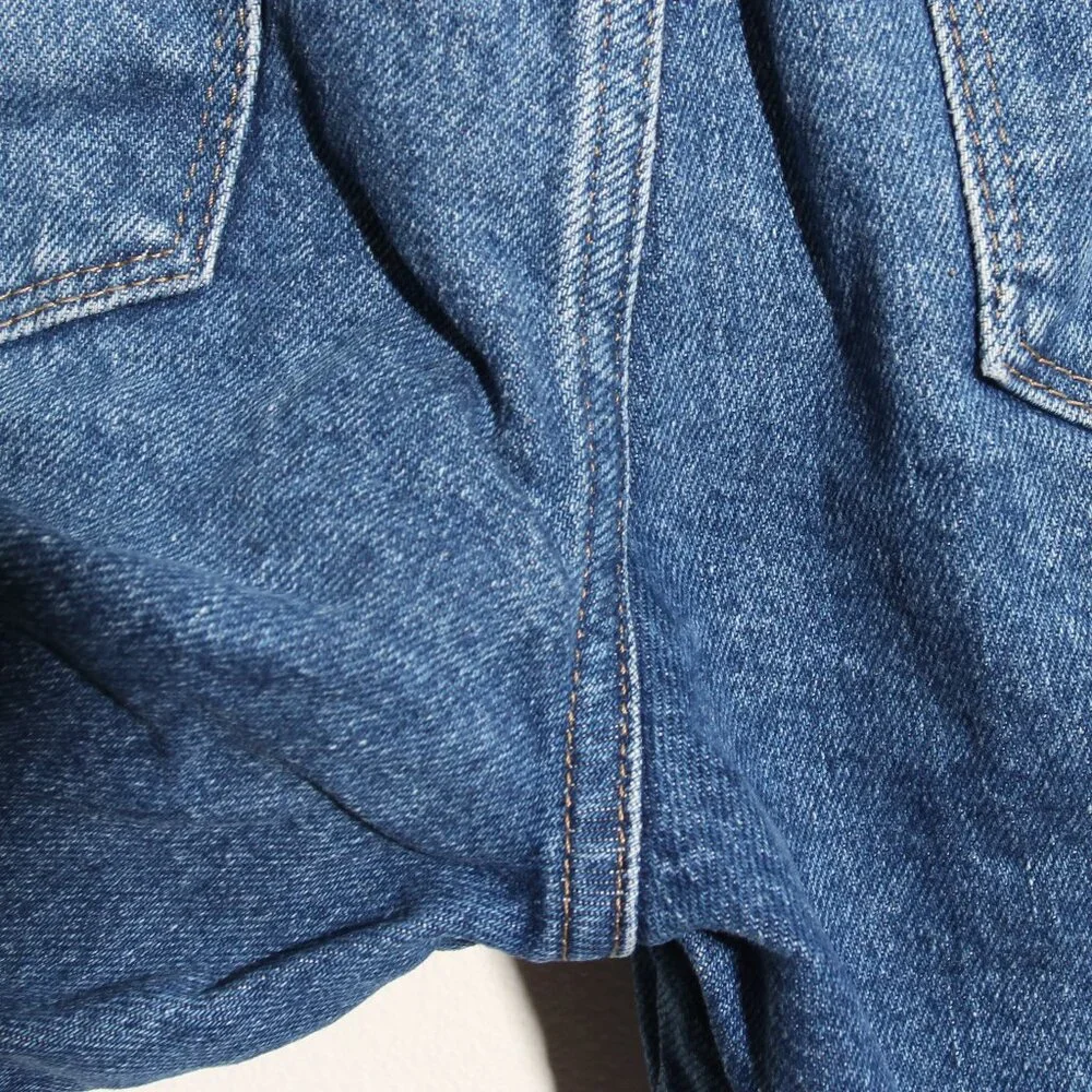 FRAME Denim Le Sylvie High Waist Dolphin Hem Crop Straight Leg Jeans Blue Sz 26 - Picture 10 of 15